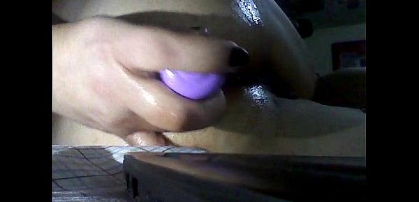  Mexican Milf fucking her ass with Deodorant on Skype